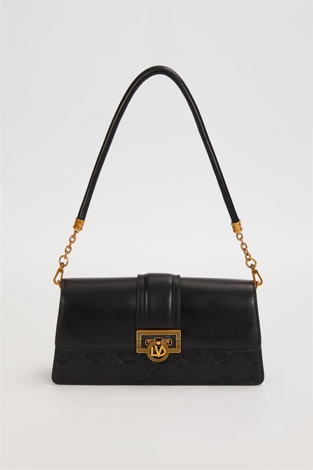 Siyah LVD Kilit Logolu Baget Çanta
