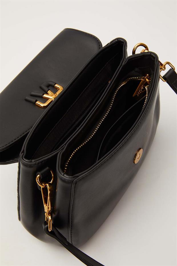 Siyah LVD Logolu Omuz Çantası