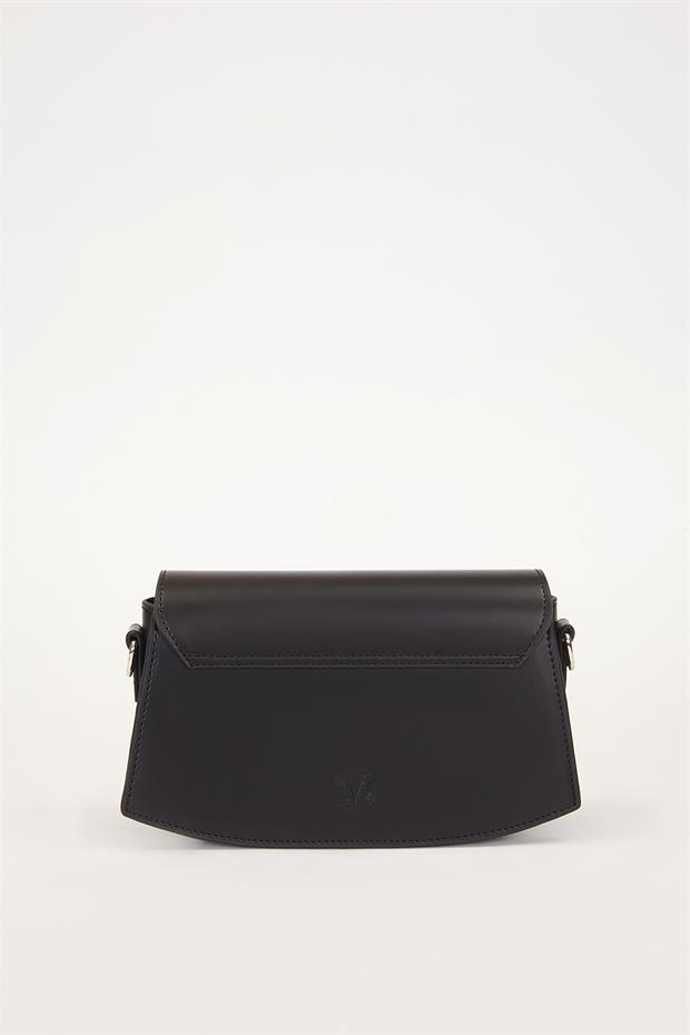 Siyah Metal Kilit Omuz Çantası