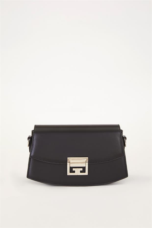 Siyah Metal Kilit Omuz Çantası