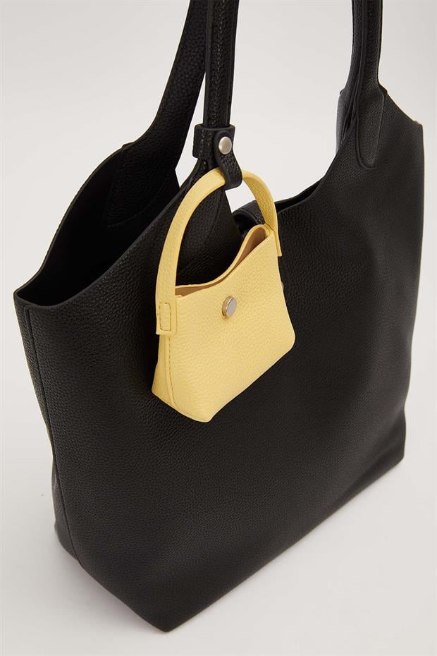 Siyah Mini Çanta Detaylı Omuz Çantası