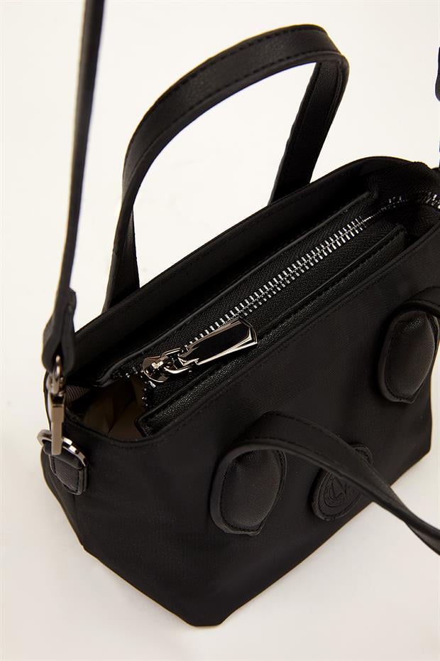 Siyah Mini Saten El Çantası