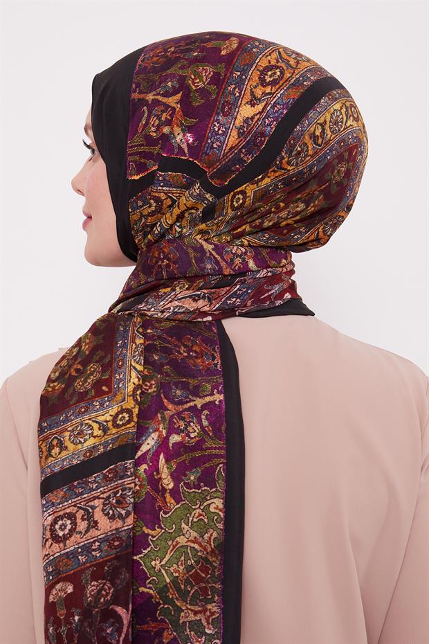 Siyah Motif Desen Royal Şal