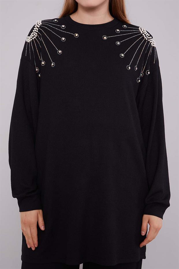 Siyah Omuz Yıldız Taş Detaylı