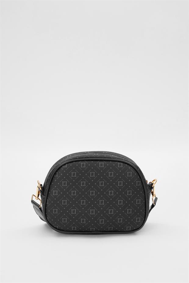 Siyah Ön Cep Detaylı Omuz Çantası