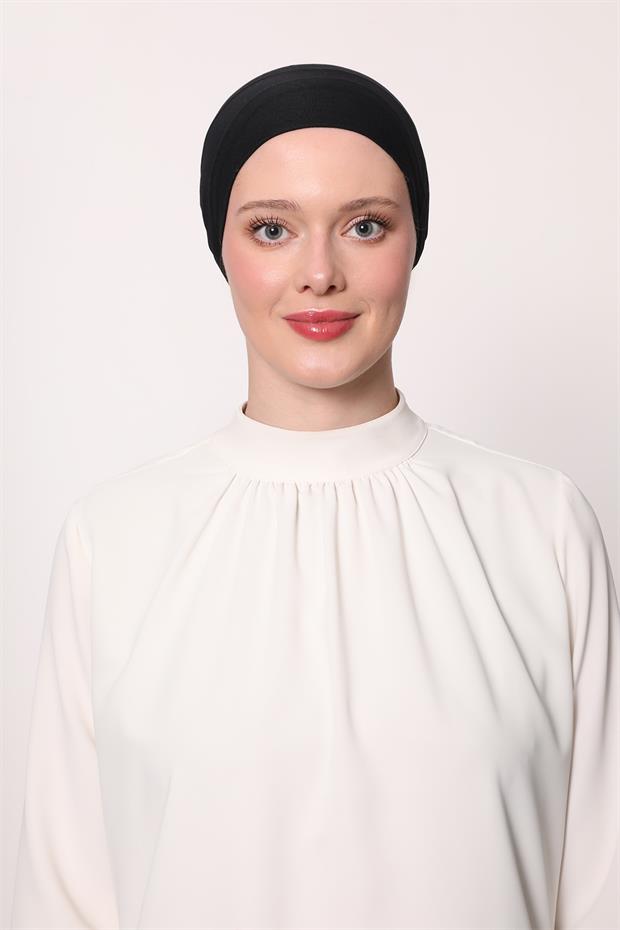 Siyah Parisien Dikişsiz Bone