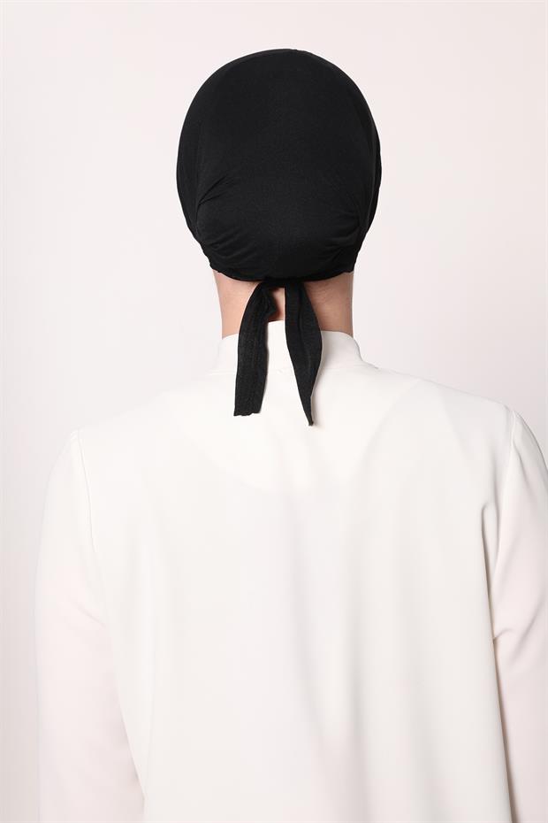 Siyah Parisien Dikişsiz Bone