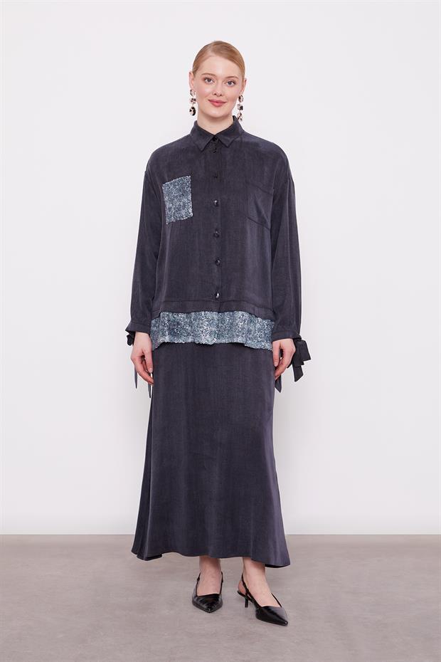 Siyah Pul Payet Detaylı Cupra İkili Takım