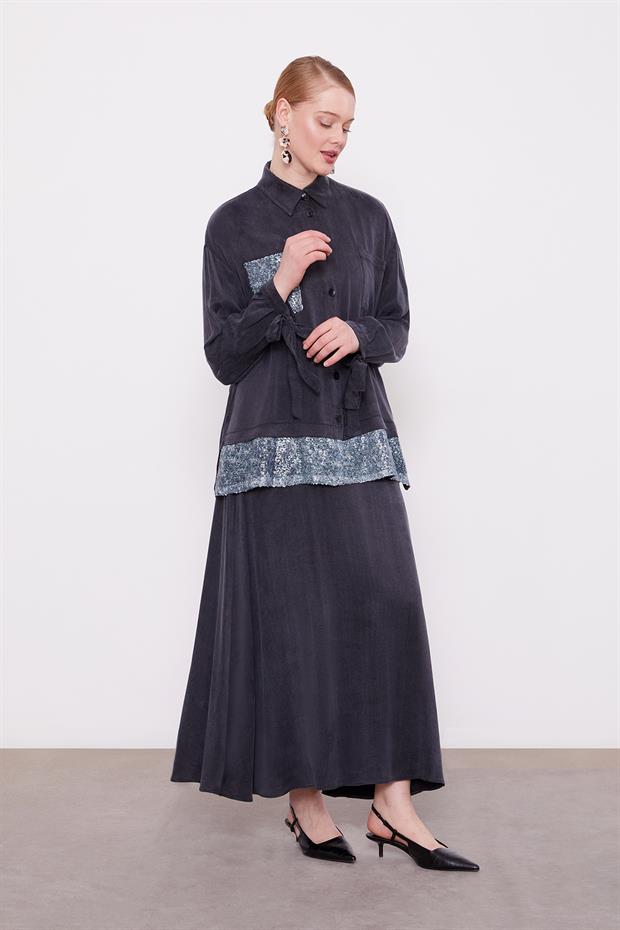 Siyah Pul Payet Detaylı Cupra İkili Takım