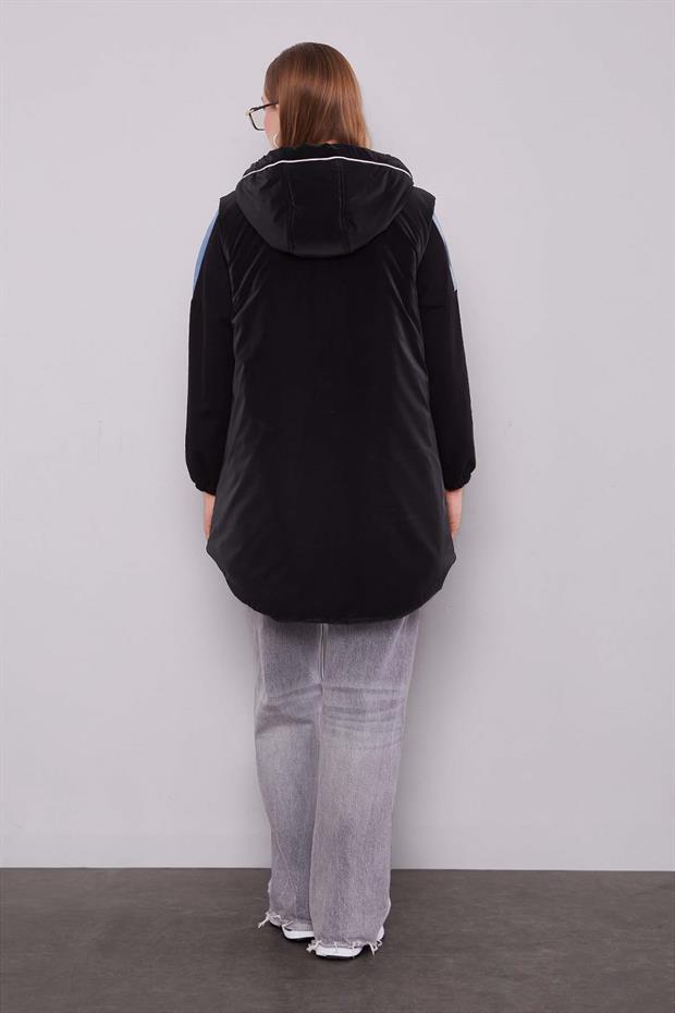 Siyah Şapkalı Şişme Yelek