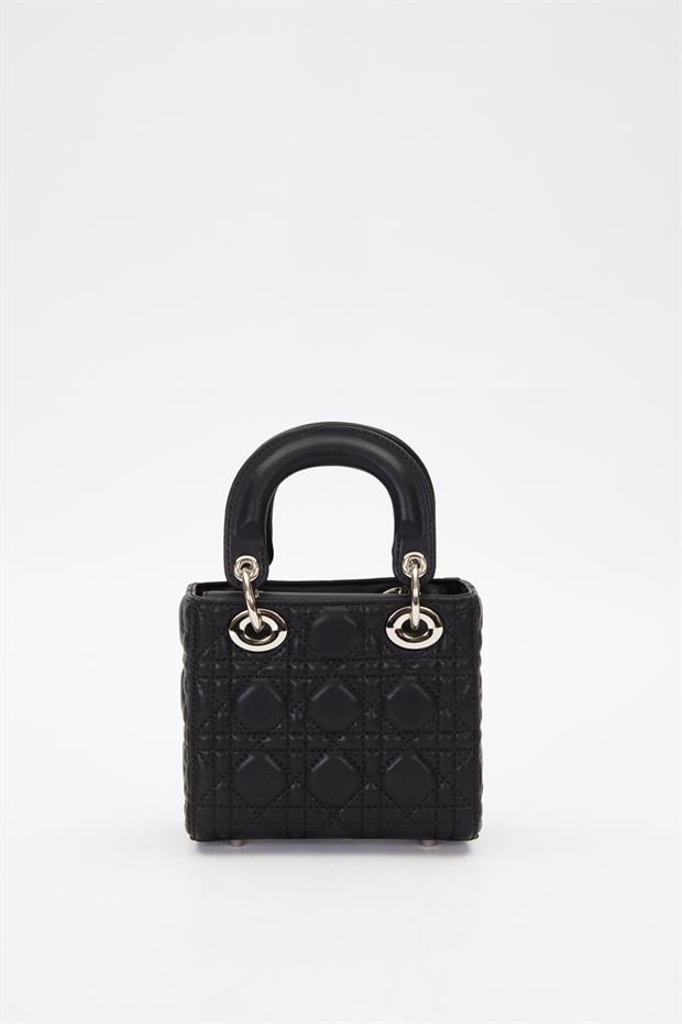 Siyah Silver Akseusar Detaylı El Çantası