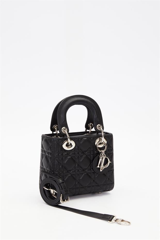 Siyah Silver Akseusar Detaylı El Çantası