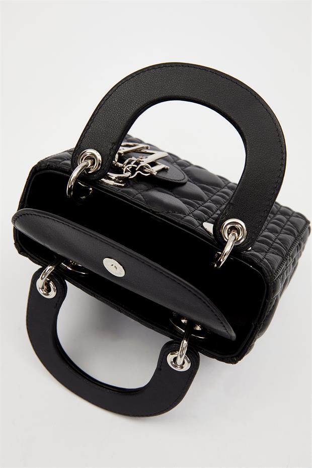 Siyah Silver Akseusar Detaylı El Çantası