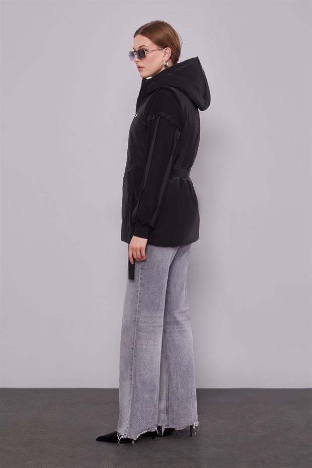Siyah - Siyah Yelekli Sweat Spor Takım