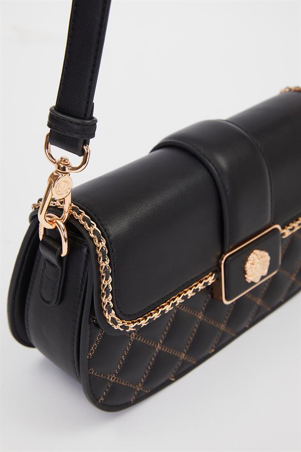 Siyah Toka Detay Omuz Çantası