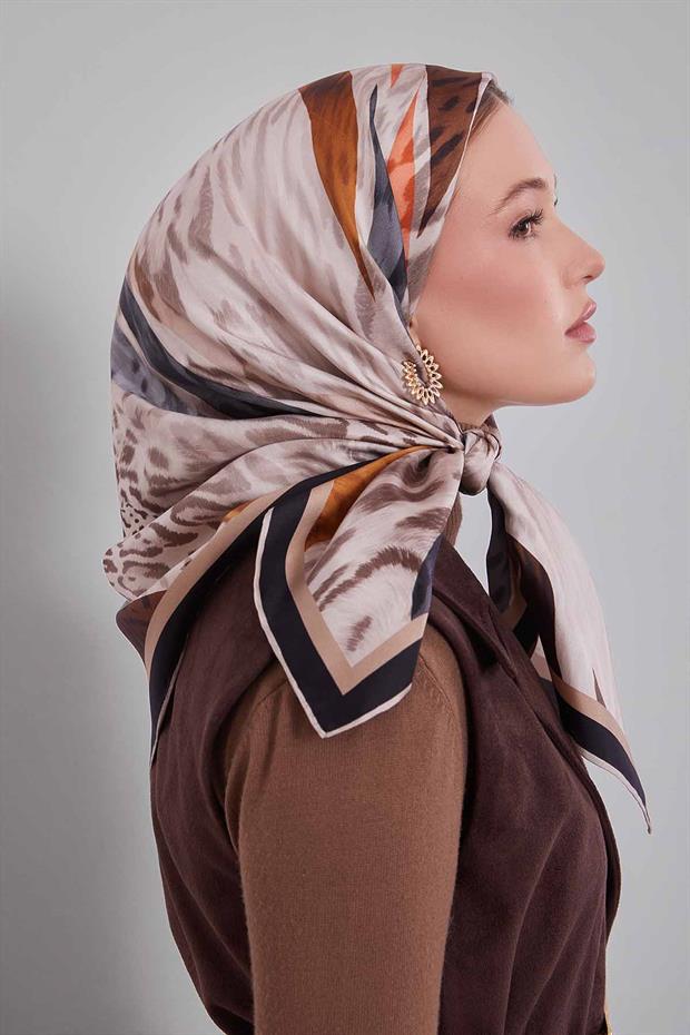 Siyah Twill Saf İpek Eşarp