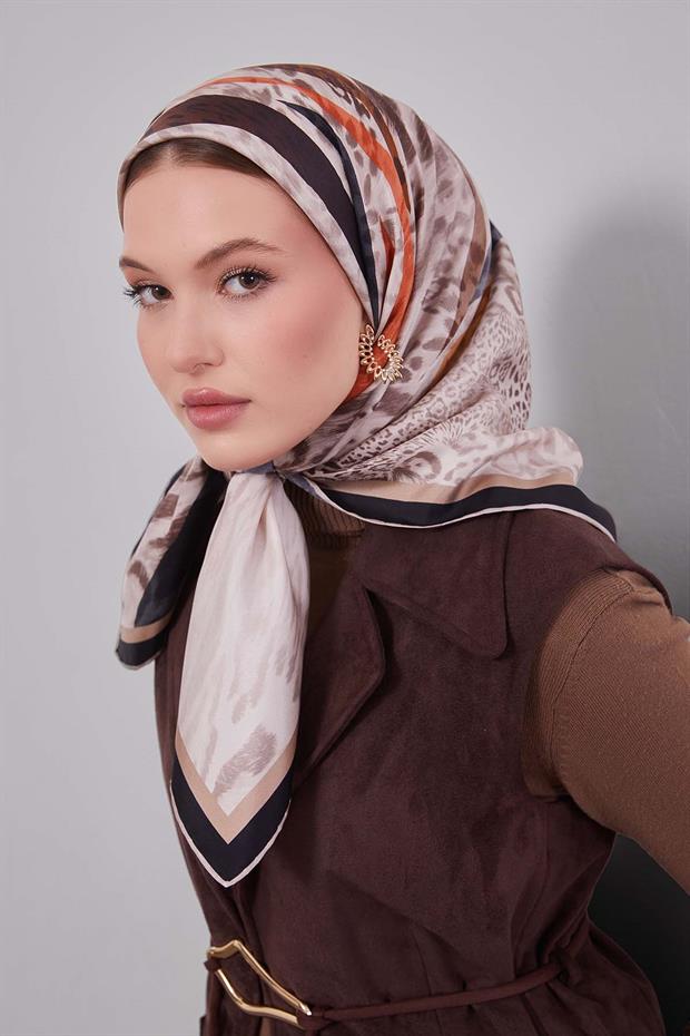 Siyah Twill Saf İpek Eşarp