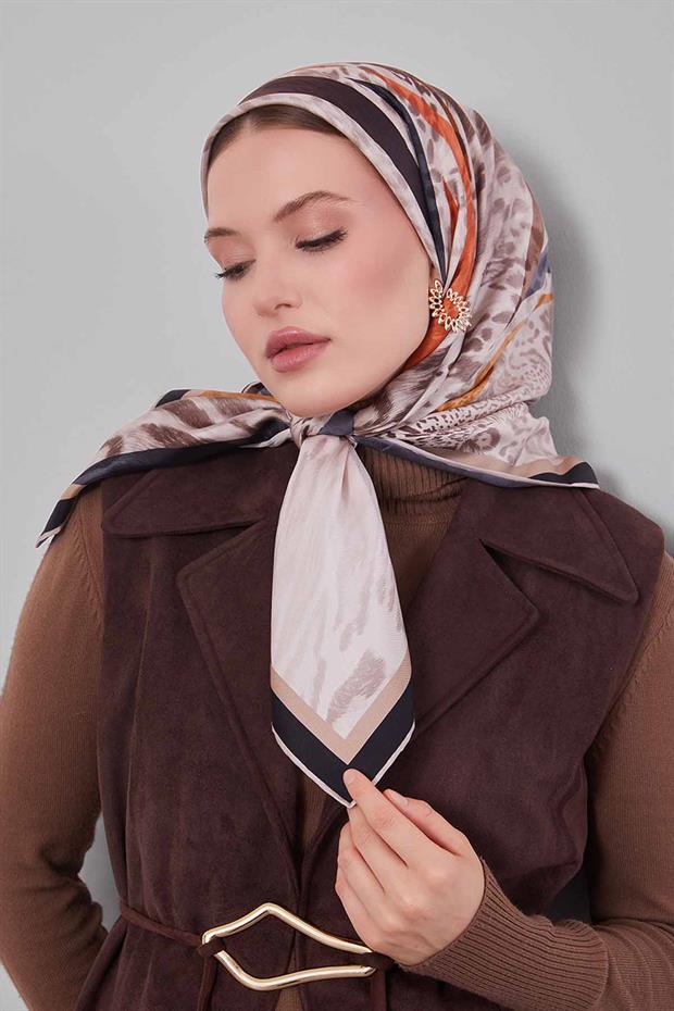 Siyah Twill Saf İpek Eşarp