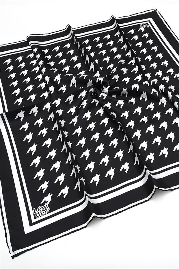 Siyah Twill Saf İpek eşarp