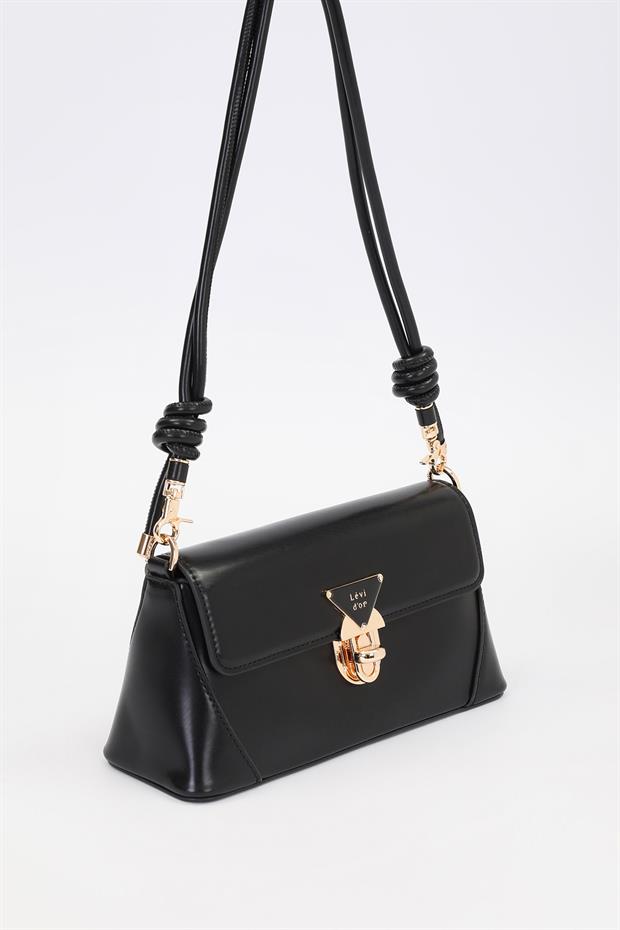 Siyah Büzgü Detay Omuz Çantası