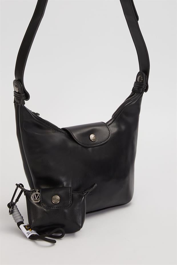 Siyah Uzatılabilir Askılı El Çantası