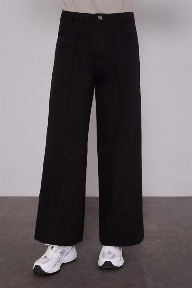 Siyah Wideleg Pantolon