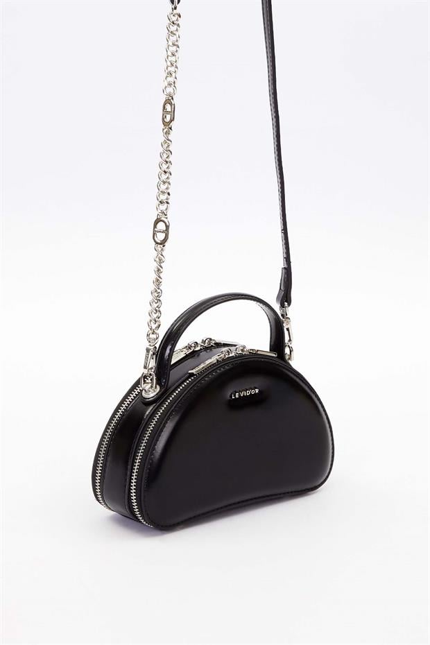 Siyah Yarım Ay Model Omuz Çantası