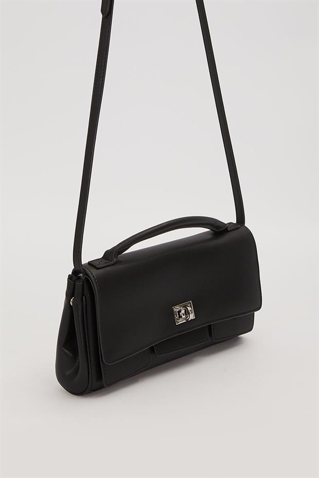 Siyah Yatay Form Omuz Çantası