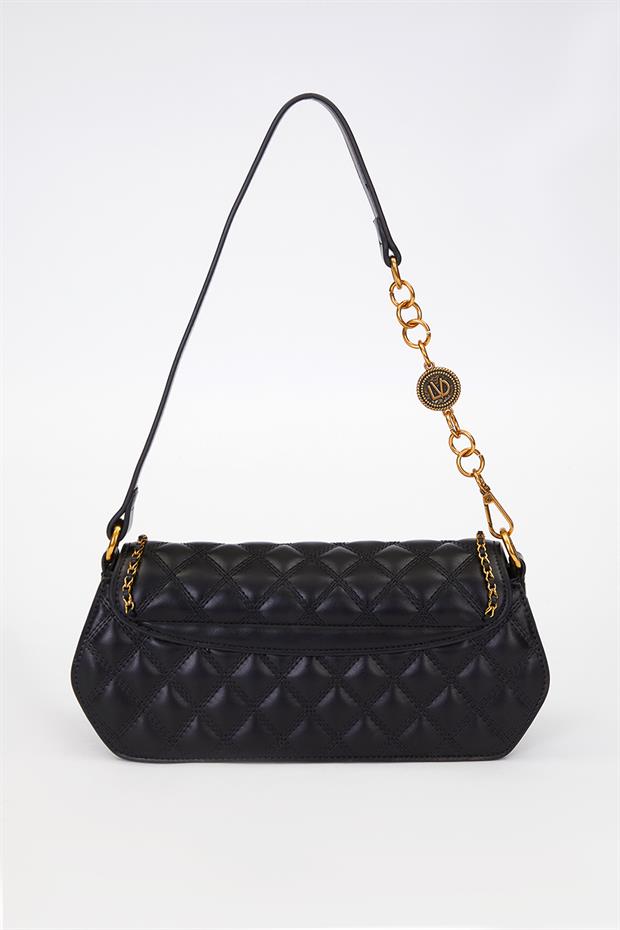 Siyah Yelpaze Kilit Detay Çanta