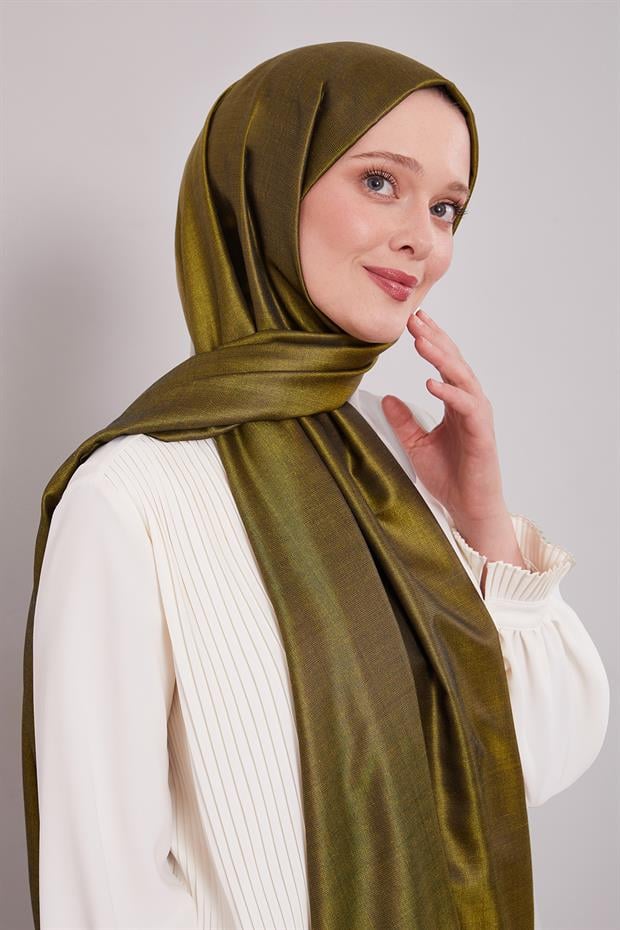 Siyah - Yeşil İpek Şal