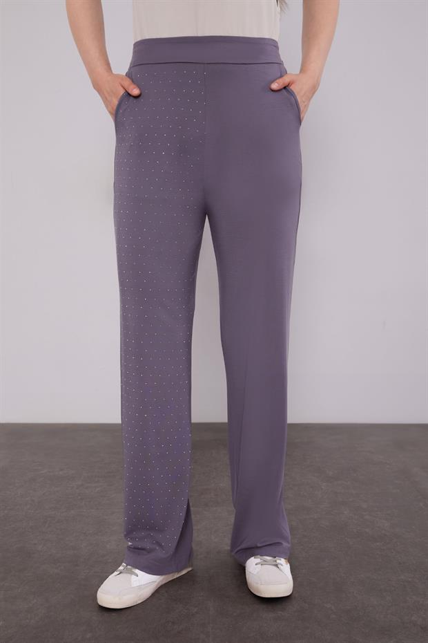 Siyah Yonca Desen Detaylı İkili Takım