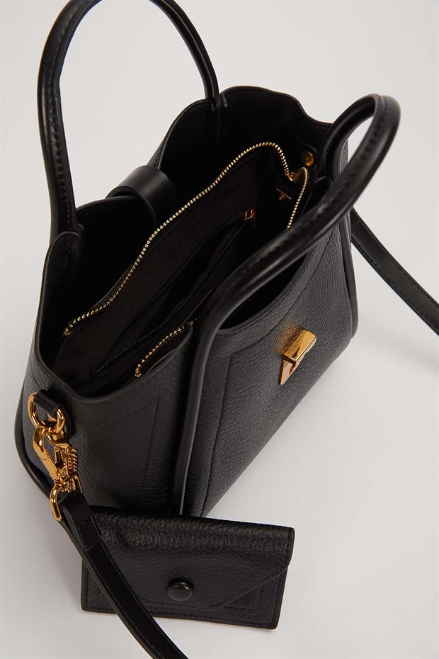 Siyah Zarf Cüzdan Detaylı El Çantası