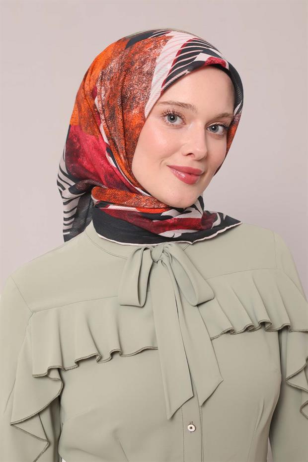 Siyah Zebra Desen Pamuk Eşarp