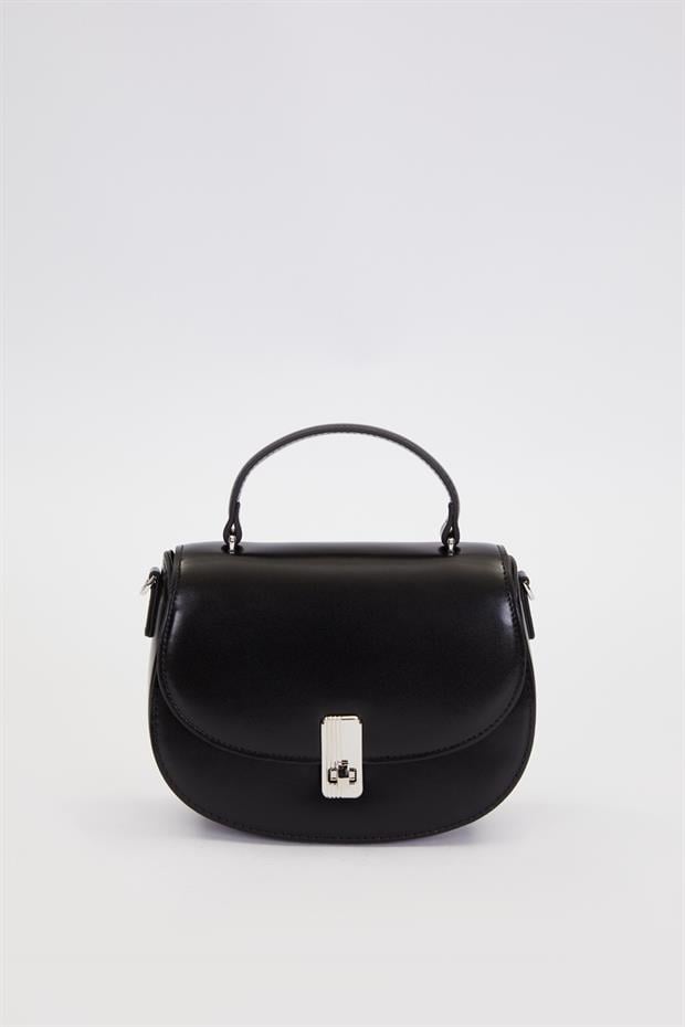 Siyah Zincir Askı Detaylı El Çantası