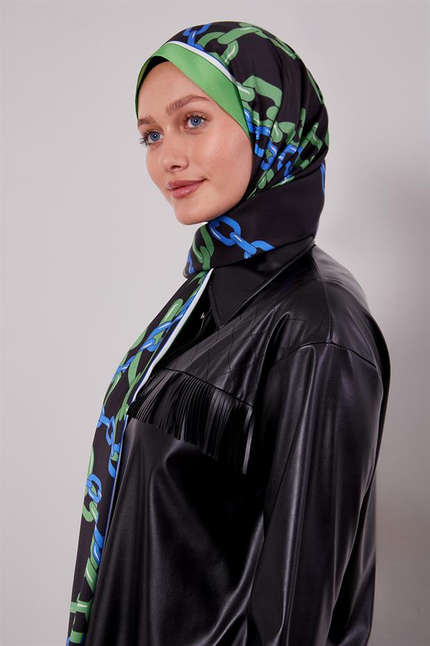 Siyah Zincir Twill Şal