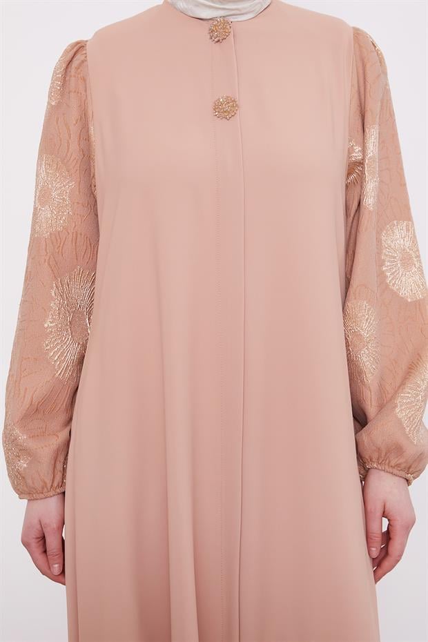 Somon Balon Kol İşleme Detaylı Ferace