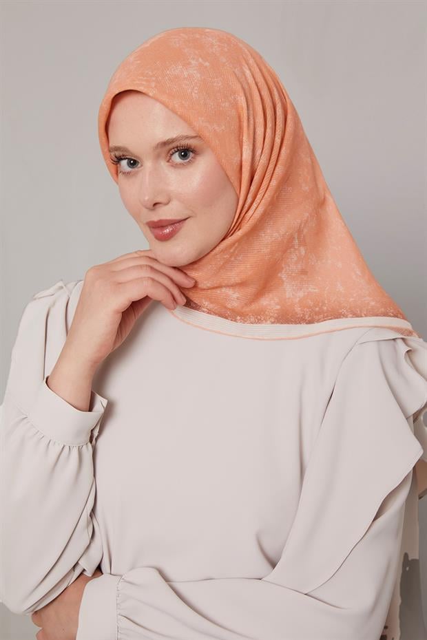 Somon Batik Desen Pamuk Eşarp