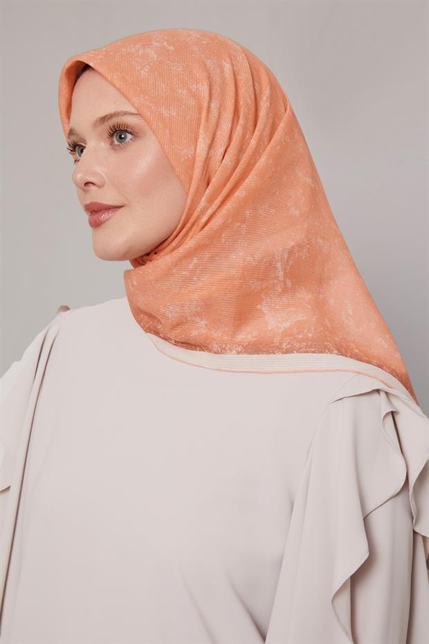 Somon Batik Desen Pamuk Eşarp