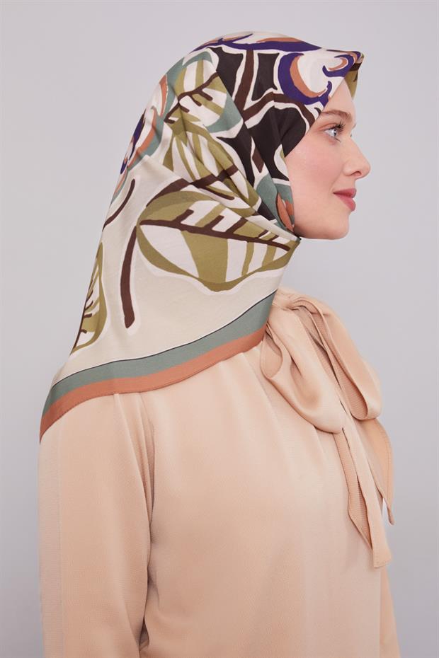 Somon Çiçek Dalı Aura Eşarp