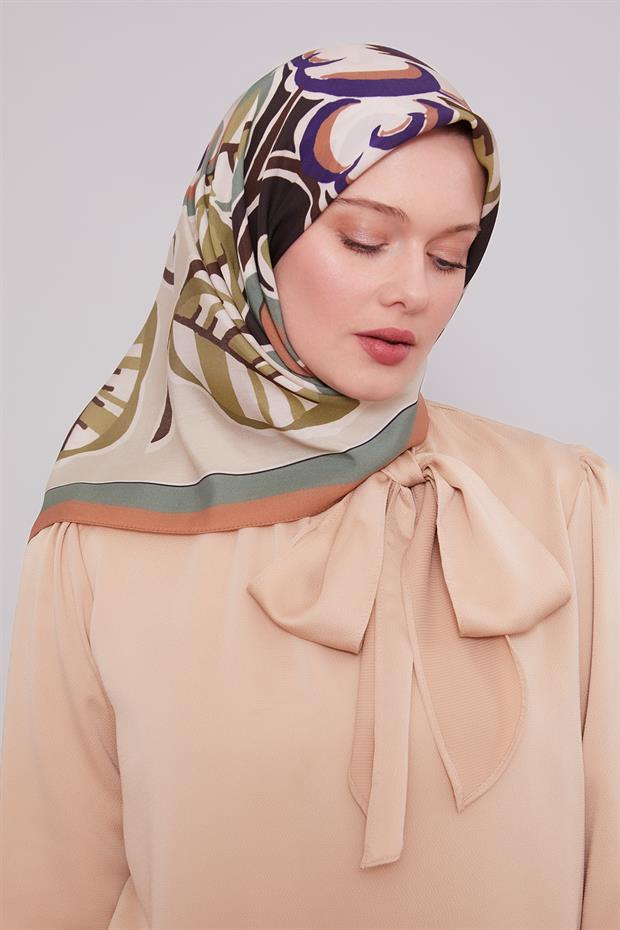 Somon Çiçek Dalı Aura Eşarp