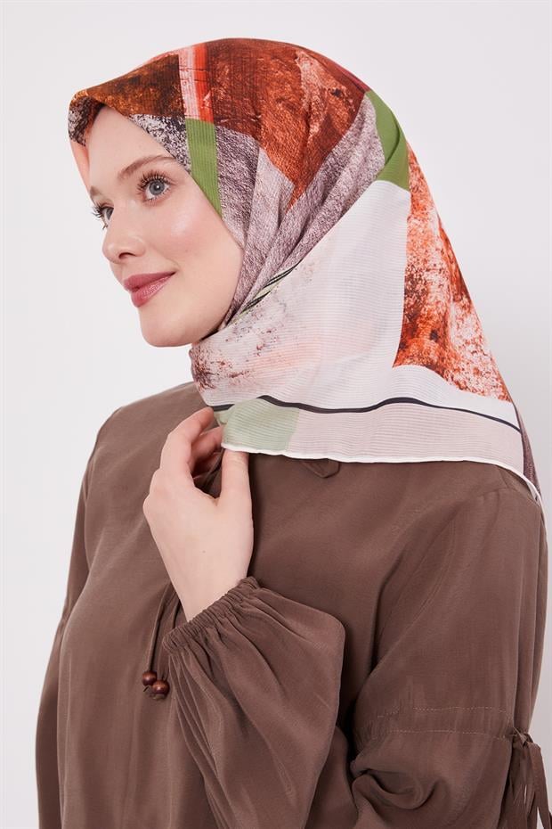 Somon Çizgili Batik Pamuk Eşap