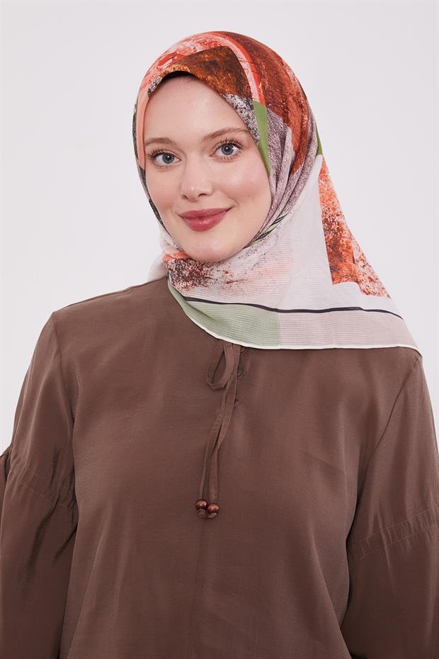 Somon Çizgili Batik Pamuk Eşap