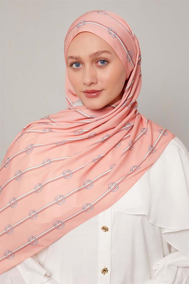 Somon Çizgili Halka Desen Club Şal