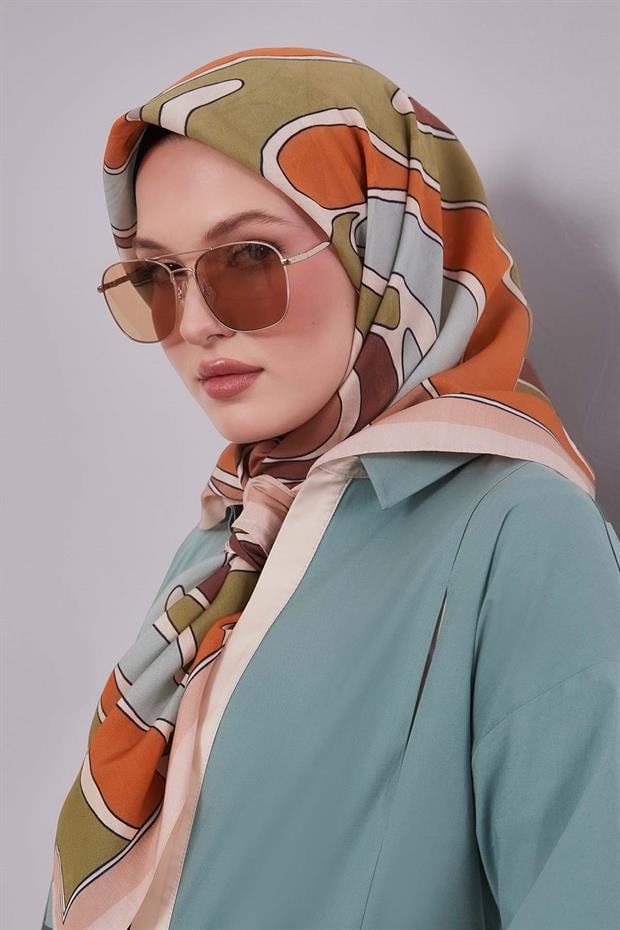 Somon Dalgalı Aura Eşarp