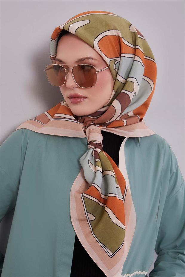 Somon Dalgalı Aura Eşarp