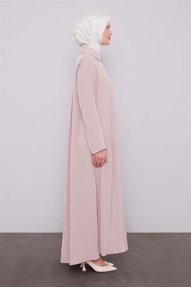 Somon İkili Düğme Detaylı Ferace