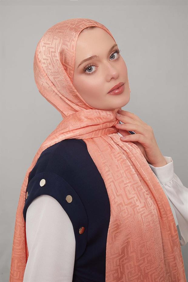 Somon Kiril Desen Jakarlı Janjan Şal