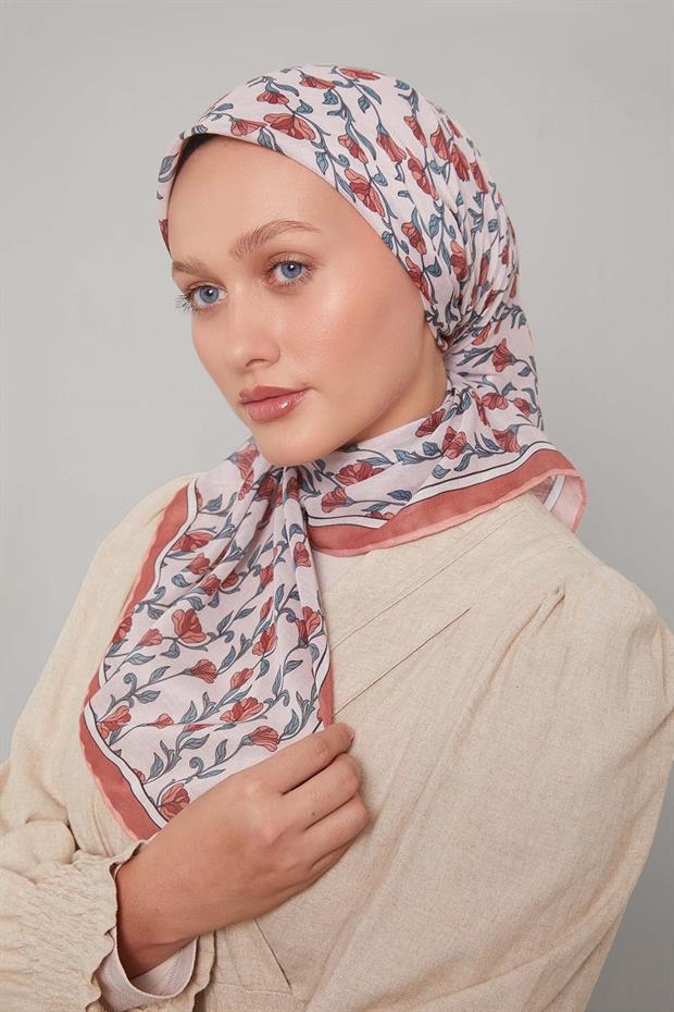 Somon Sarmaşık Desen Soft Eşarp