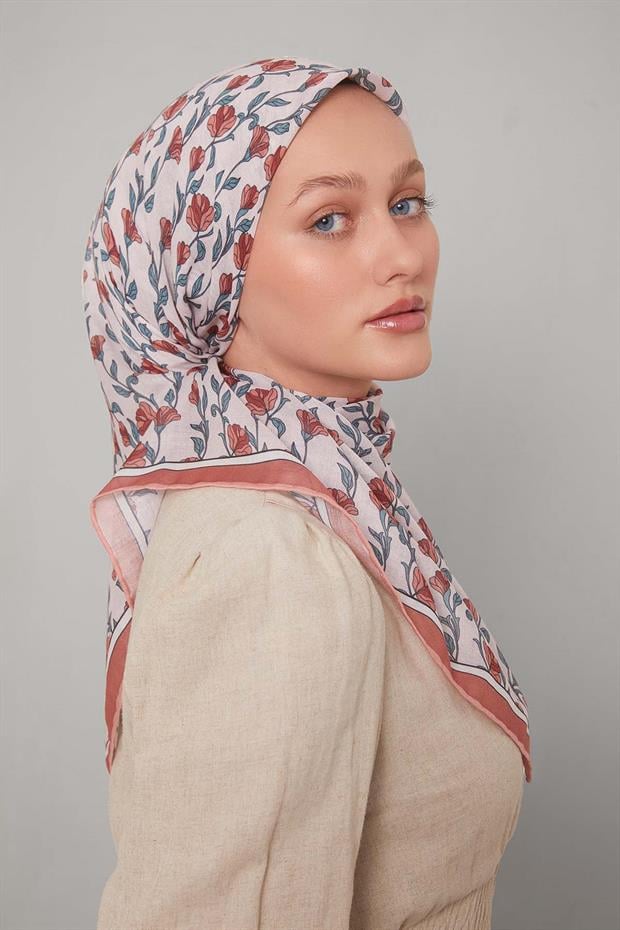 Somon Sarmaşık Desen Soft Eşarp