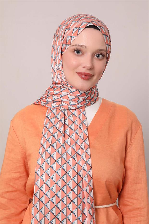 Somon Üçgen Desen Club Şal